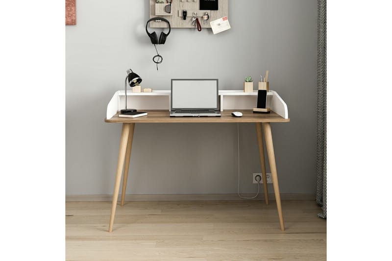 Mir Skrivebord 120 cm - Brun/Hvit - Møbler - Bord - Kontorbord - Skrivebord