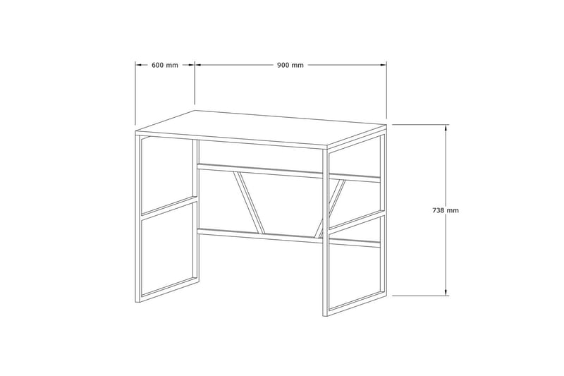 Mitchar Skrivebord 90 cm - Antrasitt - Skrivebord