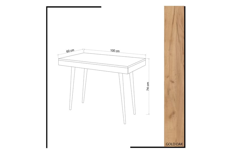 Mod Design Skrivebord 100 cm - Eikfarge - Skrivebord