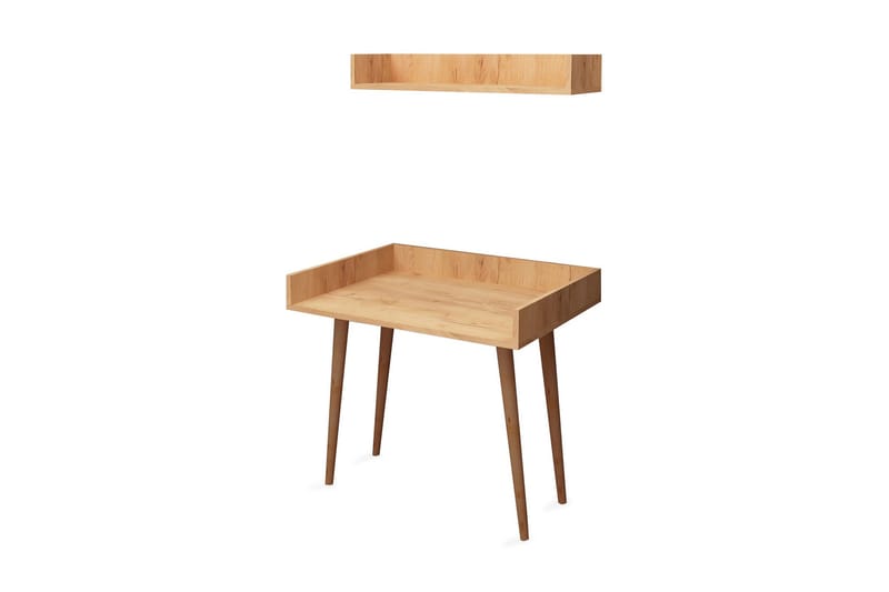 Mod Design Skrivebord 90 cm med Oppbevaring Vegghylle - Tre - Skrivebord