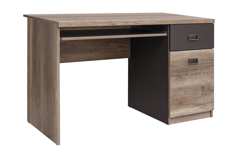 Movico Skrivebord 120 cm med Oppbevaring Skuff + Skap - Eikfarge/Grå - Møbler - Bord - Kontorbord - Skrivebord