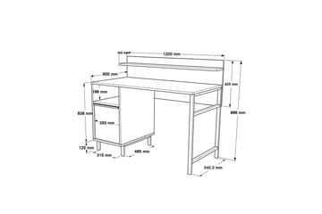 Munetoki Skrivebord 120 cm - Eik - Møbler - Bord - Kontorbord - Skrivebord