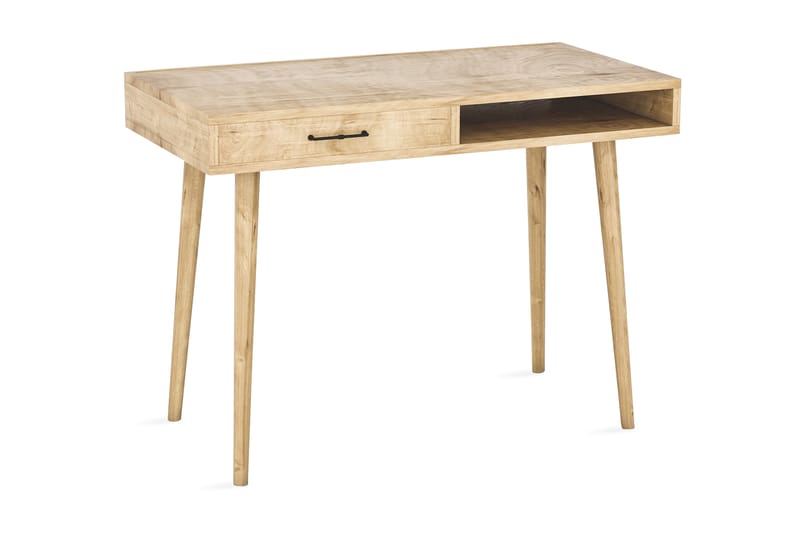 Myrvallen Skrivebord 105 cm med Oppbevaringshylle + Skuff - Brun - Skrivebord