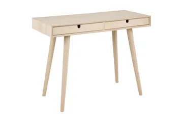 Myrviken Skrivebord 100 cm med Oppbevaring 2 Skuffer - HvitglasertEik - Møbler - Bord - Kontorbord - Skrivebord