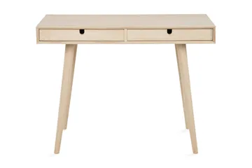 Myrviken Skrivebord 100 cm med Oppbevaring 2 Skuffer - HvitglasertEik - Møbler - Bord - Kontorbord - Skrivebord