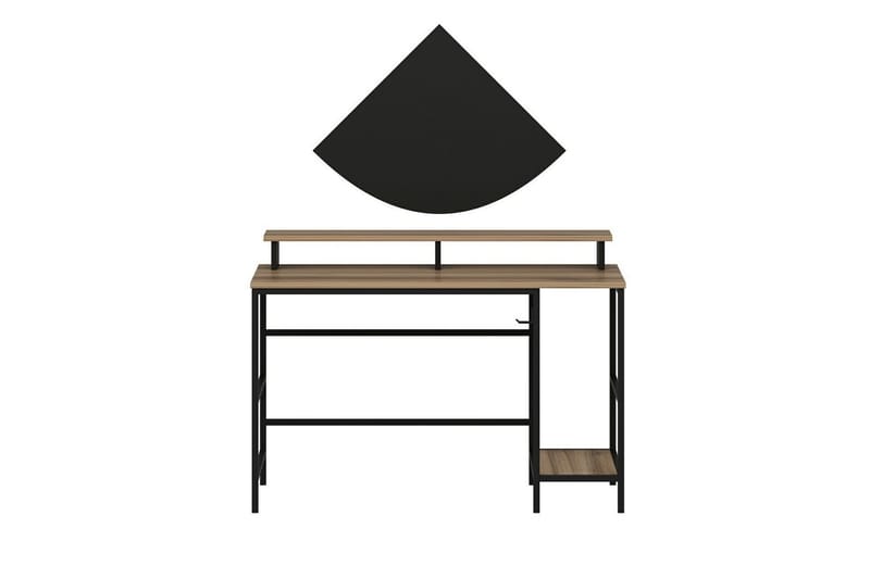 Nafe Skrivebord 120 cm med Hyller i Tre med Metallstativ - Brun - Møbler - Bord - Kontorbord - Skrivebord