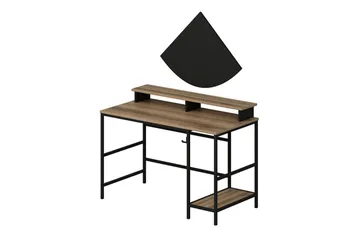 Nafe Skrivebord 120 cm med Hyller i Tre med Metallstativ - Brun - Møbler - Bord - Kontorbord - Skrivebord