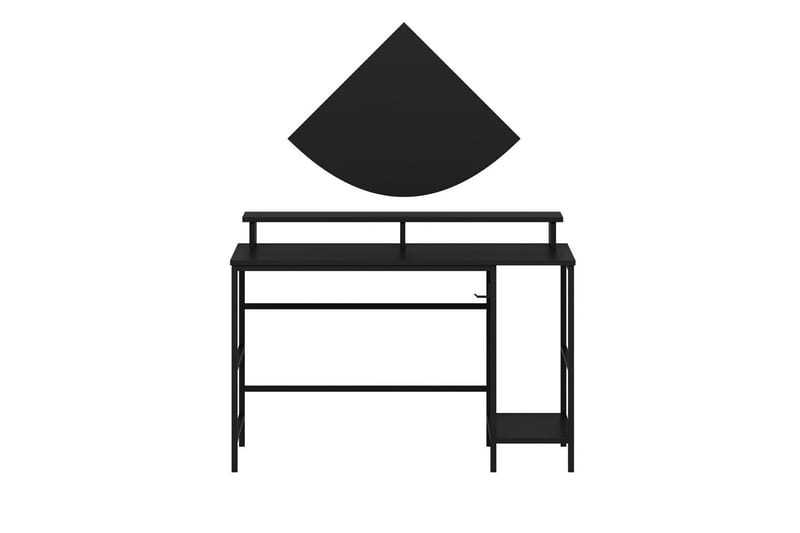 Nafe Skrivebord 120 cm med Hyller i Tre med Metallstativ - Svart - Møbler - Bord - Kontorbord - Skrivebord