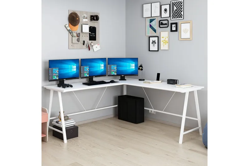 Nagender Skrivebord 180 cm - Hvit - Møbler - Bord - Kontorbord - Skrivebord