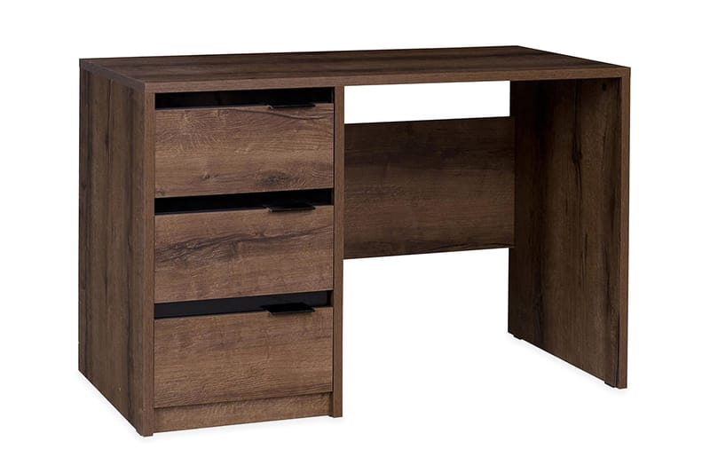 Najera Skrivebord 120 cm med Oppbevaring 3 Skuffer - Brun/Svart - Møbler - Bord - Kontorbord - Skrivebord