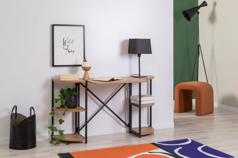 Narang Skrivebord 138 cm - Brun/Svart - Møbler - Bord - Kontorbord - Skrivebord