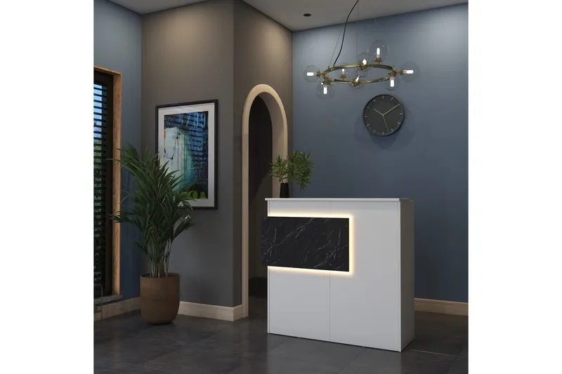 Naruto Skrivebord 110 cm - Marmor/Hvit - Møbler - Bord - Kontorbord - Skrivebord