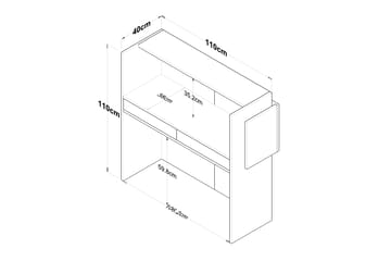 Naruto Skrivebord 110 cm - Marmor/Hvit - Møbler - Bord - Kontorbord - Skrivebord