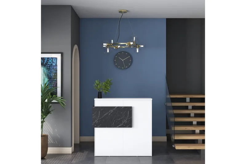 Naruto Skrivebord 110 cm - Marmor/Hvit - Møbler - Bord - Kontorbord - Skrivebord