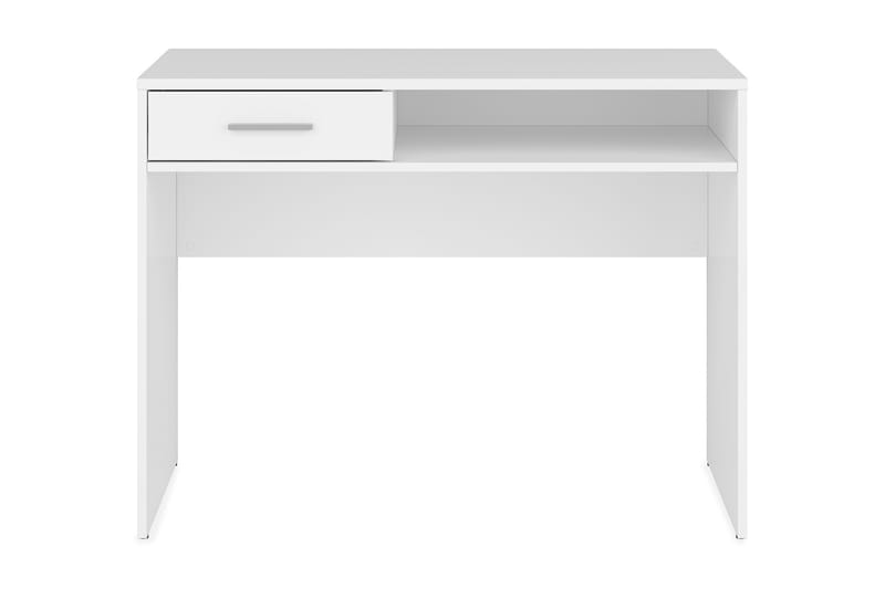 Nepo Plus Databord 100 cm med Oppbevaring Skuff + Hylle - Hvit - Skrivebord