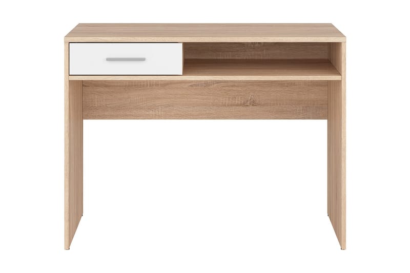 Nepo Plus Databord 100 cm med Oppbevaring Skuff + Hylle - Brun - Skrivebord
