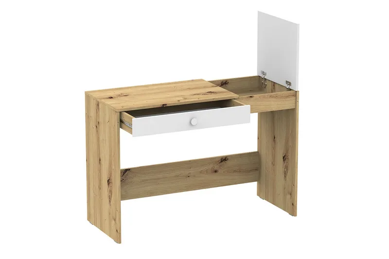Nero Skrivebord 120 cm - Natur/Hvit/Grå - Møbler - Bord - Kontorbord - Skrivebord