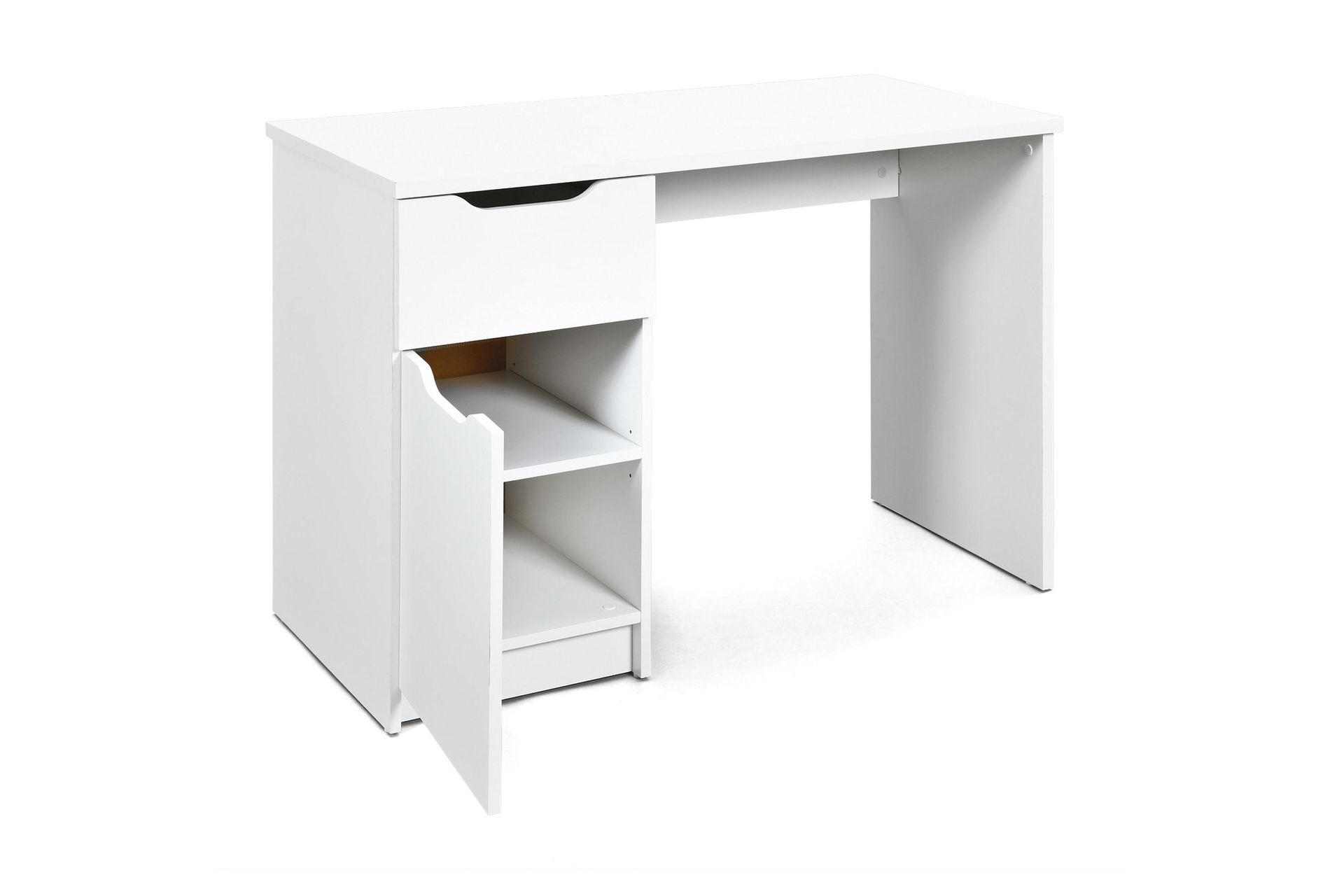 Novalis Skrivebord 115 cm med Oppbevaringsskuff + Skap - Hvit - Møbler - Bord - Kontorbord - Skrivebord