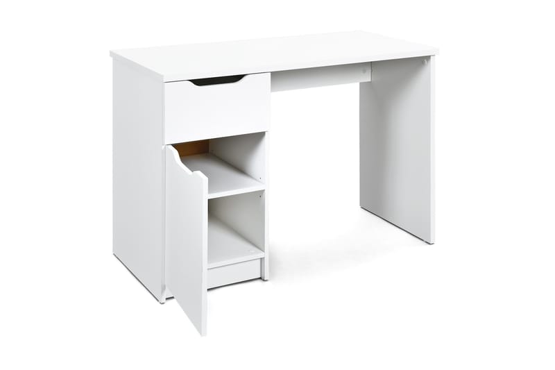 Novalis Skrivebord 115 cm med Oppbevaringsskuff + Skap - Hvit - Møbler - Bord - Kontorbord - Skrivebord