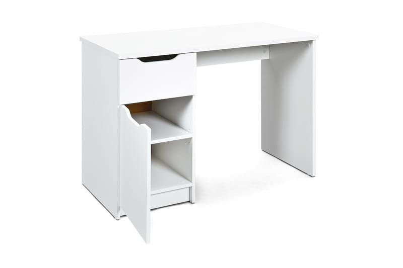 Novalis Skrivebord 115 cm med Oppbevaringsskuff + Skap - Hvit - Skrivebord