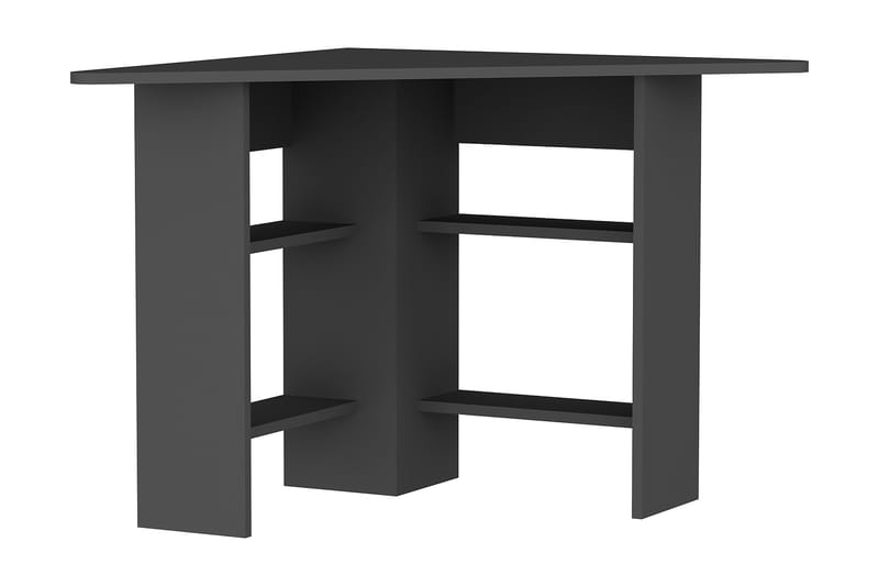 Oderzo Hjørneskrivebord 80 cm med Oppbevaringshyller - Antrasitt - Hjørneskrivebord
