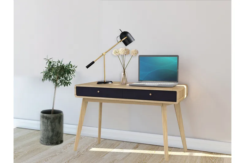 Olivet Skrivebord 120 cm - Natur/Svart - Møbler - Bord - Kontorbord - Skrivebord