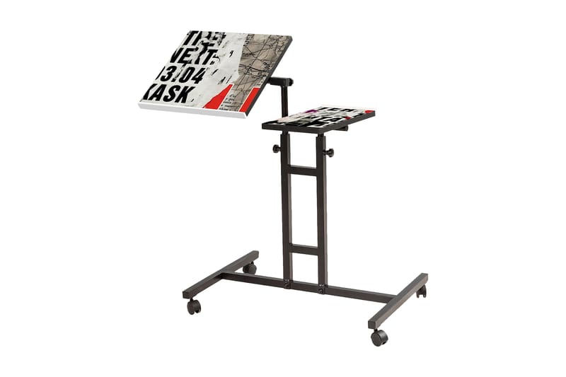 Ollier StåSkrivebord 67 cm - Hvit/Svart - Skrivebord - Hev og senkbart skrivebord