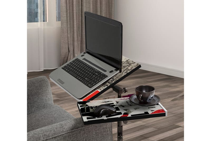 Ollier StåSkrivebord 67 cm - Hvit/Svart - Møbler - Bord - Kontorbord - Skrivebord - Hev og senkbart skrivebord