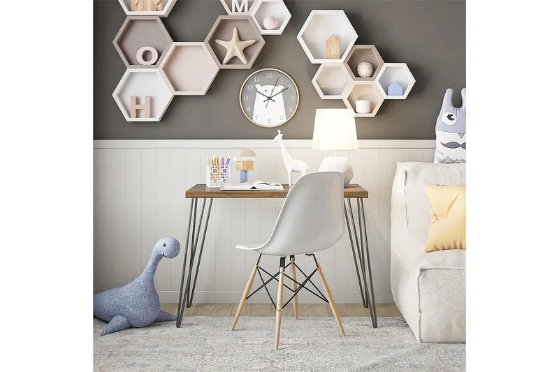 Owen Skrivebord 102 cm Valnøttsbrun/Svart - Dorel Home - Møbler - Bord - Kontorbord - Skrivebord