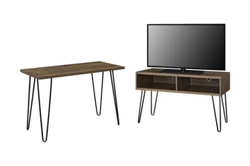 Owen Skrivebord 102 cm Valnøttsbrun/Svart - Dorel Home - Møbler - Bord - Kontorbord - Skrivebord