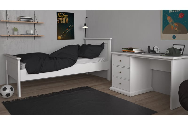Paris skrivebord 130 cm - Hvit - Møbler - Bord - Kontorbord - Skrivebord