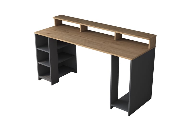 Parsant Skrivebord 160 cm - Valnøtt/Antrasitt - Møbler - Bord - Kontorbord - Skrivebord