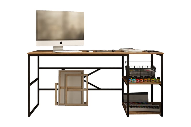Parythe Skrivebord 160x75x160 cm med oppbevaring - Grønn - Møbler - Bord - Kontorbord - Skrivebord