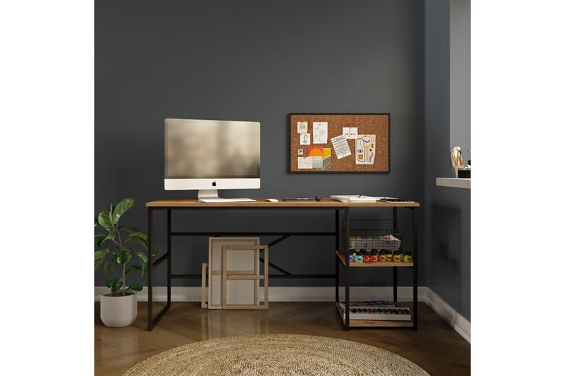 Parythe Skrivebord 160x75x160 cm med oppbevaring - Grønn - Møbler - Bord - Kontorbord - Skrivebord