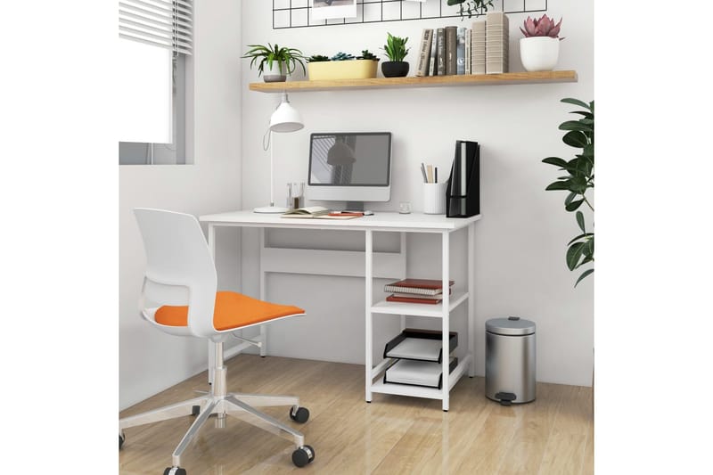 PC-bord hvit 105x55x72 cm MDF og metall - Hvit - Skrivebord