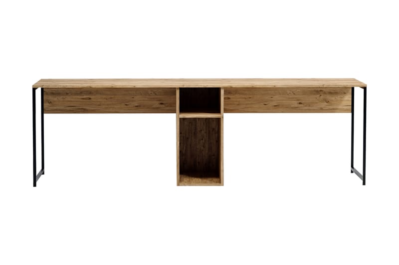 Pellafol Skrivebord 140 cm med Oppbevaringshyller - Natur/Svart - Møbler - Bord - Kontorbord - Skrivebord