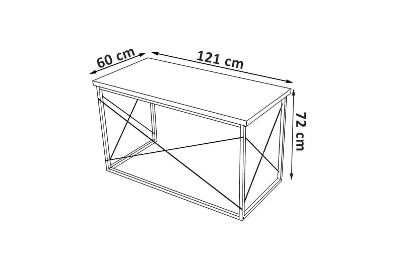 Piaam Skrivebord 121x72x121 cm - Blå - Skrivebord