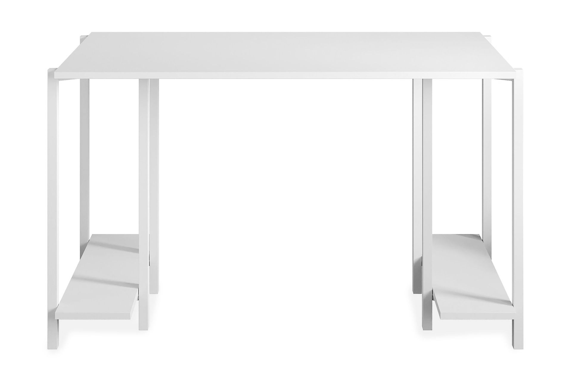 Pinnarp Skrivebord 125 cm med Oppbevaring 2 Hyller - Hvit