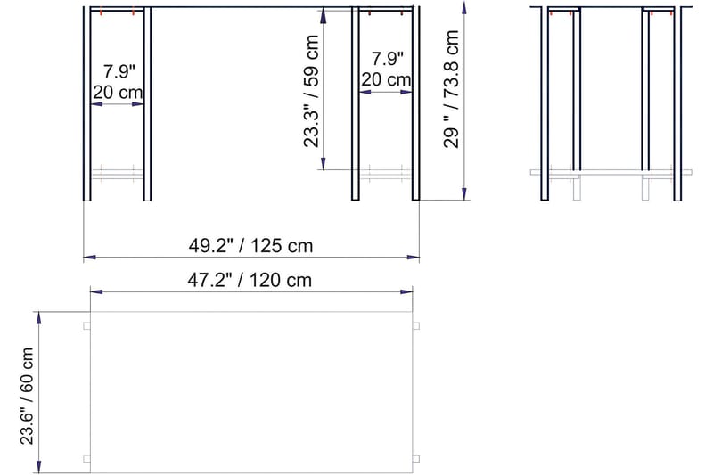 Pinnarp Skrivebord 125 cm med Oppbevaring 2 Hyller - Natur/Svart - Møbler - Bord - Kontorbord - Skrivebord