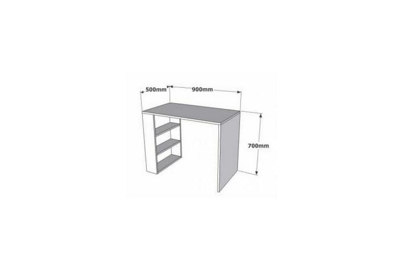Postlethwaite Skrivebord 90 cm med Oppbevaringshyller - Valnøttsbrun - Møbler - Bord - Kontorbord - Skrivebord