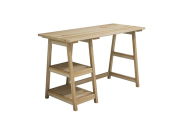 Puqa Design Skrivebord 120 cm med Oppbevaring 2 Hyller - Lyse Tre - Møbler - Bord - Kontorbord - Skrivebord