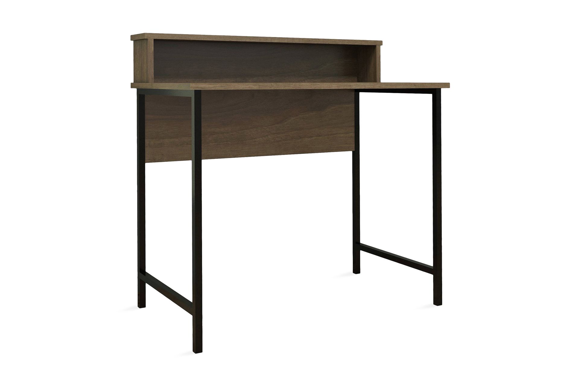 Puqa Design Skrivebord 90 cm med Oppbevaringshylle - Valnøttsbrun/Svart - Møbler - Bord - Kontorbord - Skrivebord