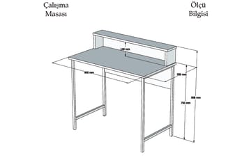 Puqa Design Skrivebord 90 cm med Oppbevaringshylle - Valnøttsbrun/Svart - Møbler - Bord - Kontorbord - Skrivebord