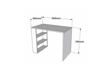 Puqa Design Skrivebord 90 cm med Oppbevaringshyller - Valnøttsbrun - Møbler - Bord - Kontorbord - Skrivebord