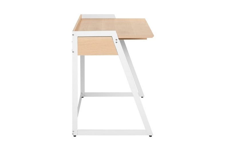 Quickborn Skrivebord 120 cm med Oppbevaringsskuff - Hvit/Lysebrun - Skrivebord