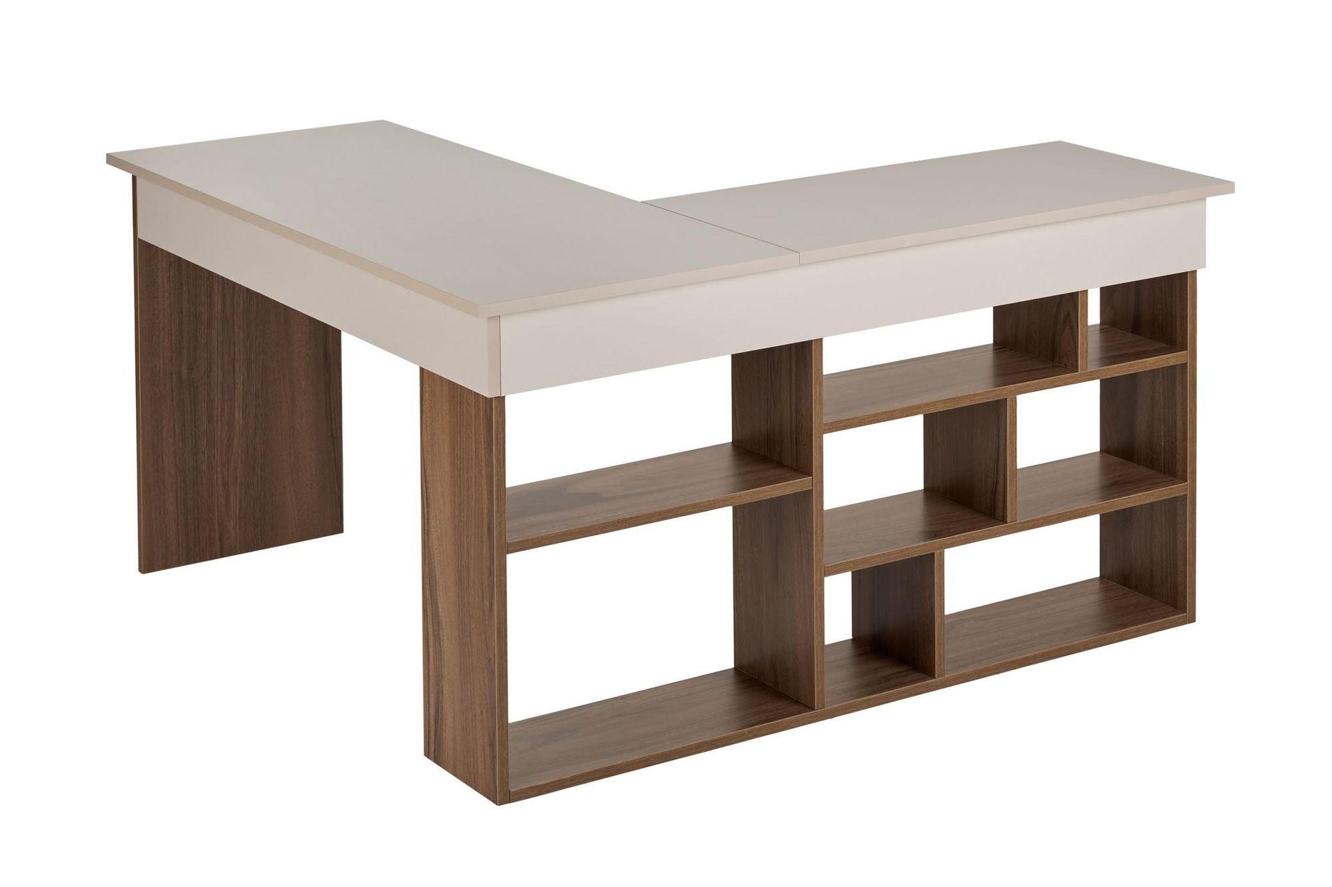 Regar Skrivebord 130x72x120 cm - Cashmere og Walnut