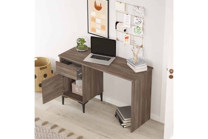 Ressaca Skrivebord 120x75x120 cm med oppbevaring - Brun - Skrivebord