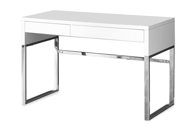Rosaura Skrivebord 120 cm med Oppbevaringsskuffer - Hvit/Krom - Skrivebord