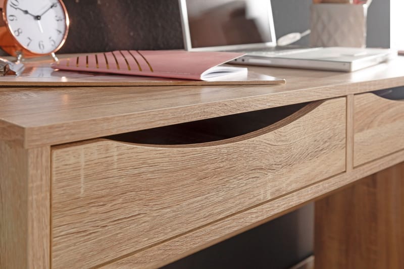 Ryea Skrivebord 120 cm med Oppbevaring 3 Skuffer - Natur - Møbler - Bord - Kontorbord - Skrivebord