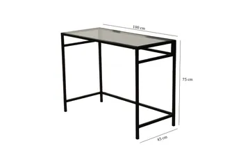 Sabani Skrivebord 100 cm - Glass/Røykfarget/Svart - Møbler - Bord - Kontorbord - Skrivebord